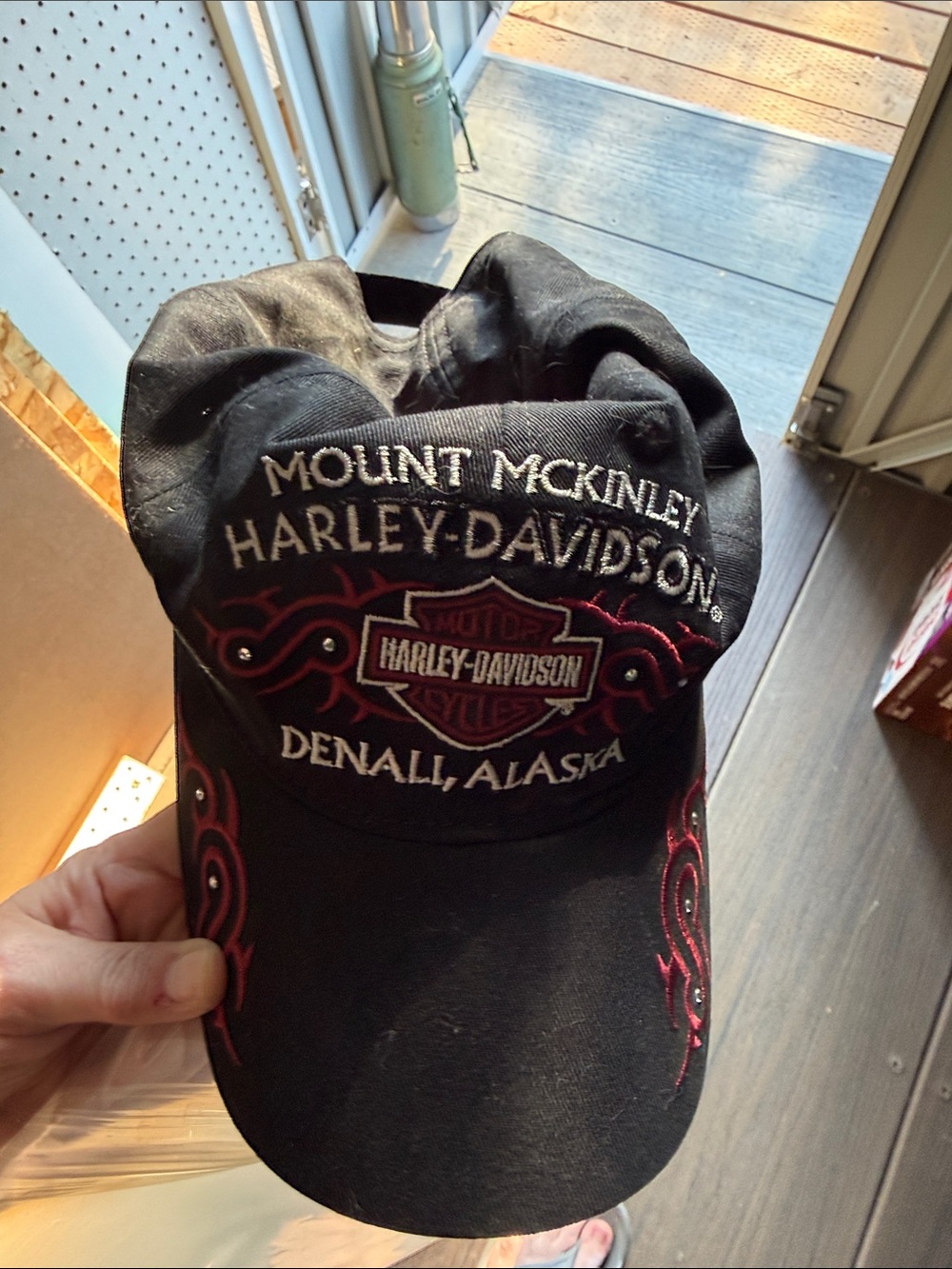 Harley-Davidson Black Baseball Cap with Red Embroidery